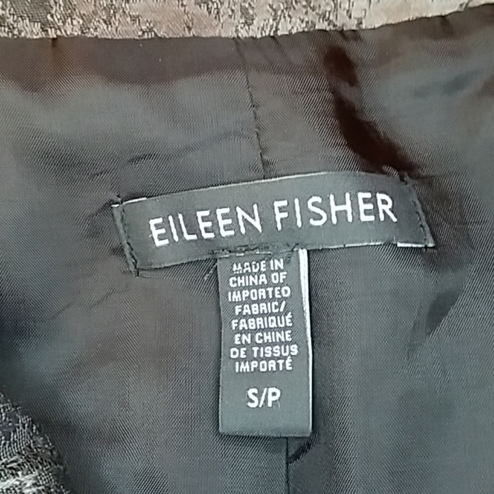 Eileen Fisher gray abstract Jacquard short jacket - Picture 6 of 10